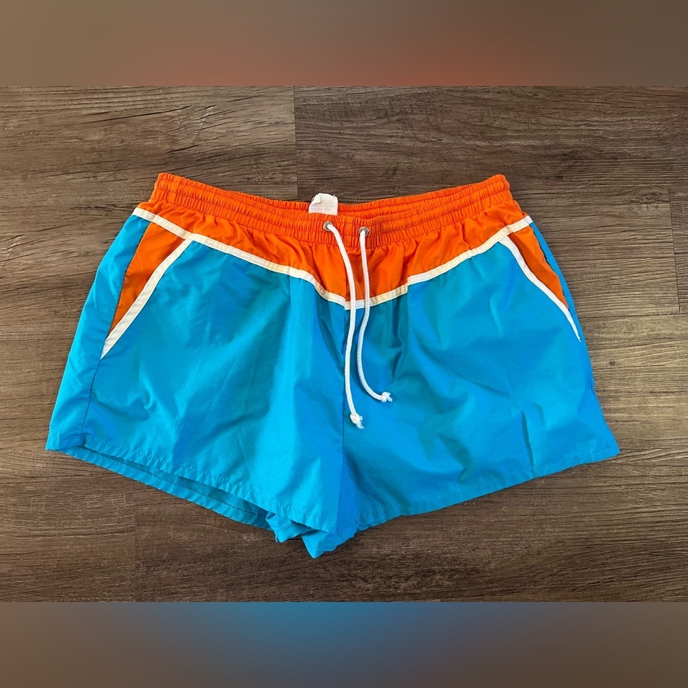 Vintage Sea Island Shorts‎ Mens XL Activewear Pockets 90s Color block I37